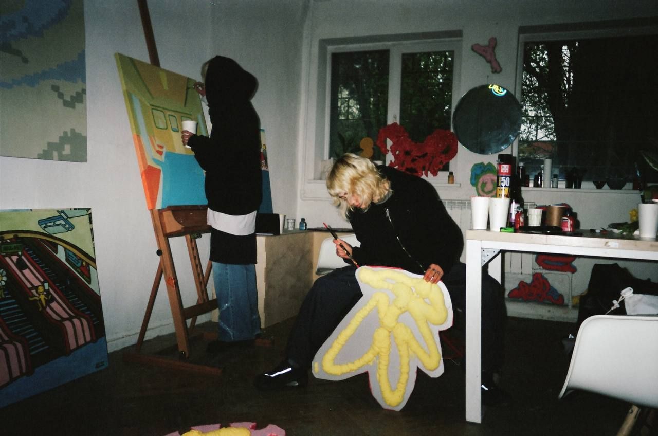 Artists preparing EXIT TO THE CITY
